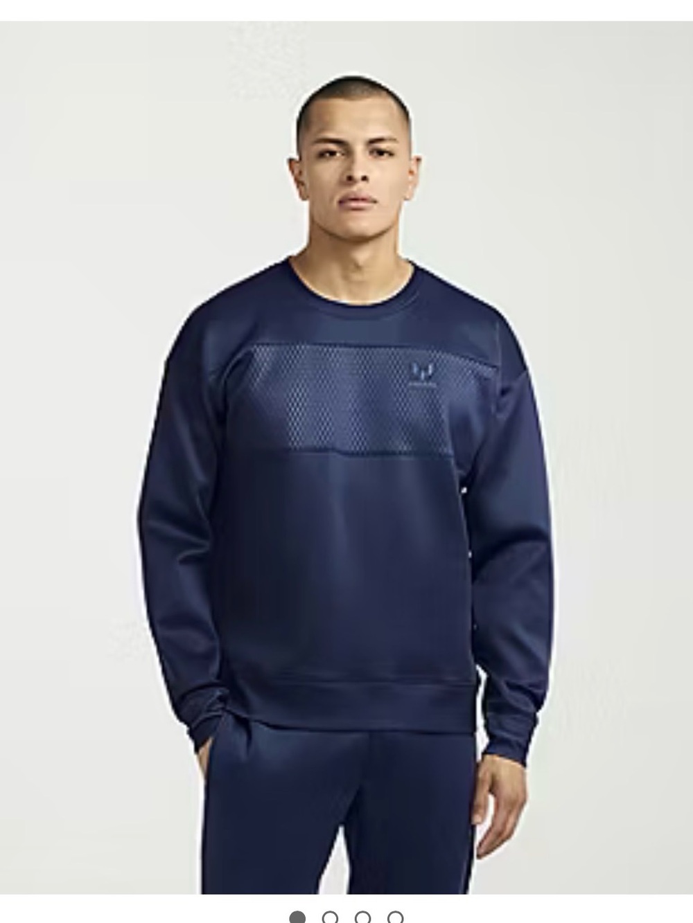 Messi Collection Men's Crewneck Performance Sweatshirt in Navy
